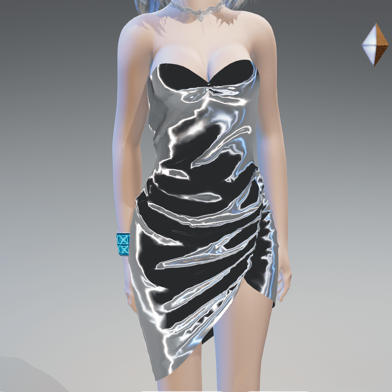 Chrome Side-Drape Cocktail Dress - Female