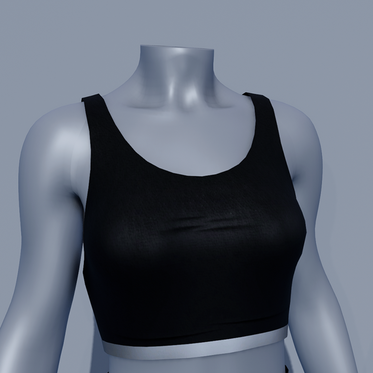 Glossy Sport Bra - Black