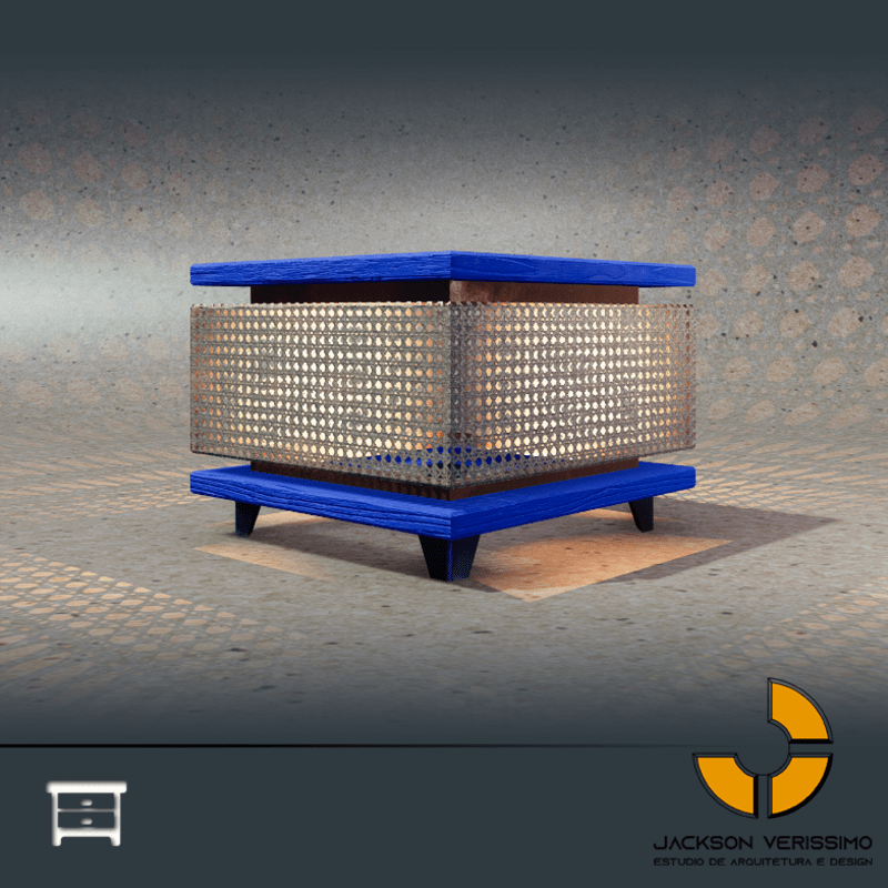 Bedside Janeiro -Wood 2 Blue