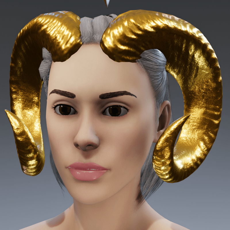 Spirit Of The Ram (Horns) - Polished Gold