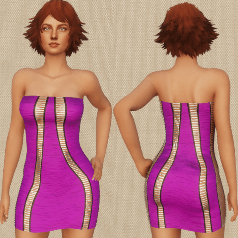 Razor Cut Dress - Purple