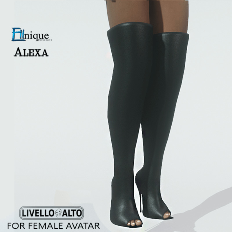 Promo Sale Open toe Black Thigh high boots -for LIVELLO ALTO Female Avata