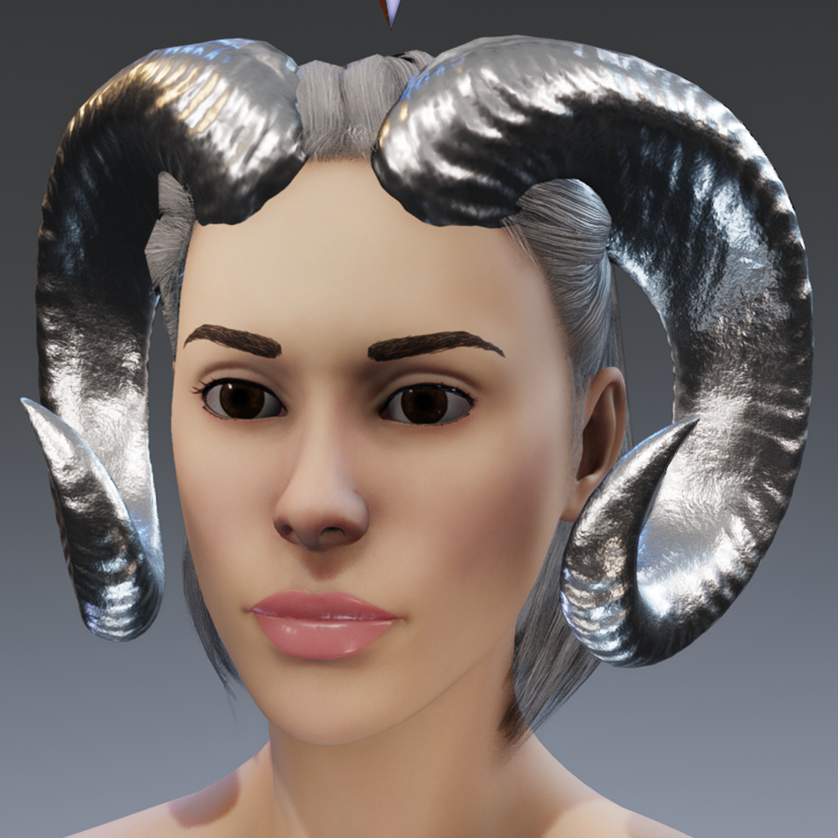 Spirit Of The Ram (Horns) - Polished Steel