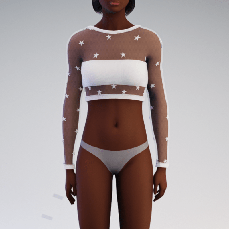 White Star See-Through Sweater