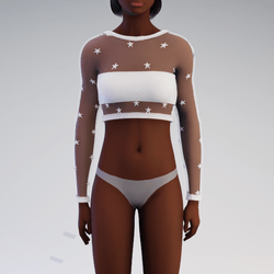 White Star See-Through Sweater