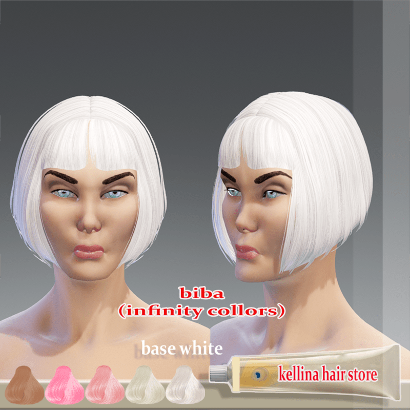 biba - white base hair -infity collors