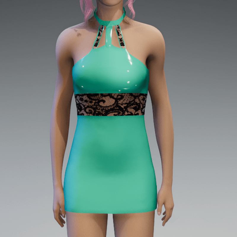 Mint Lace Partydress Shiny