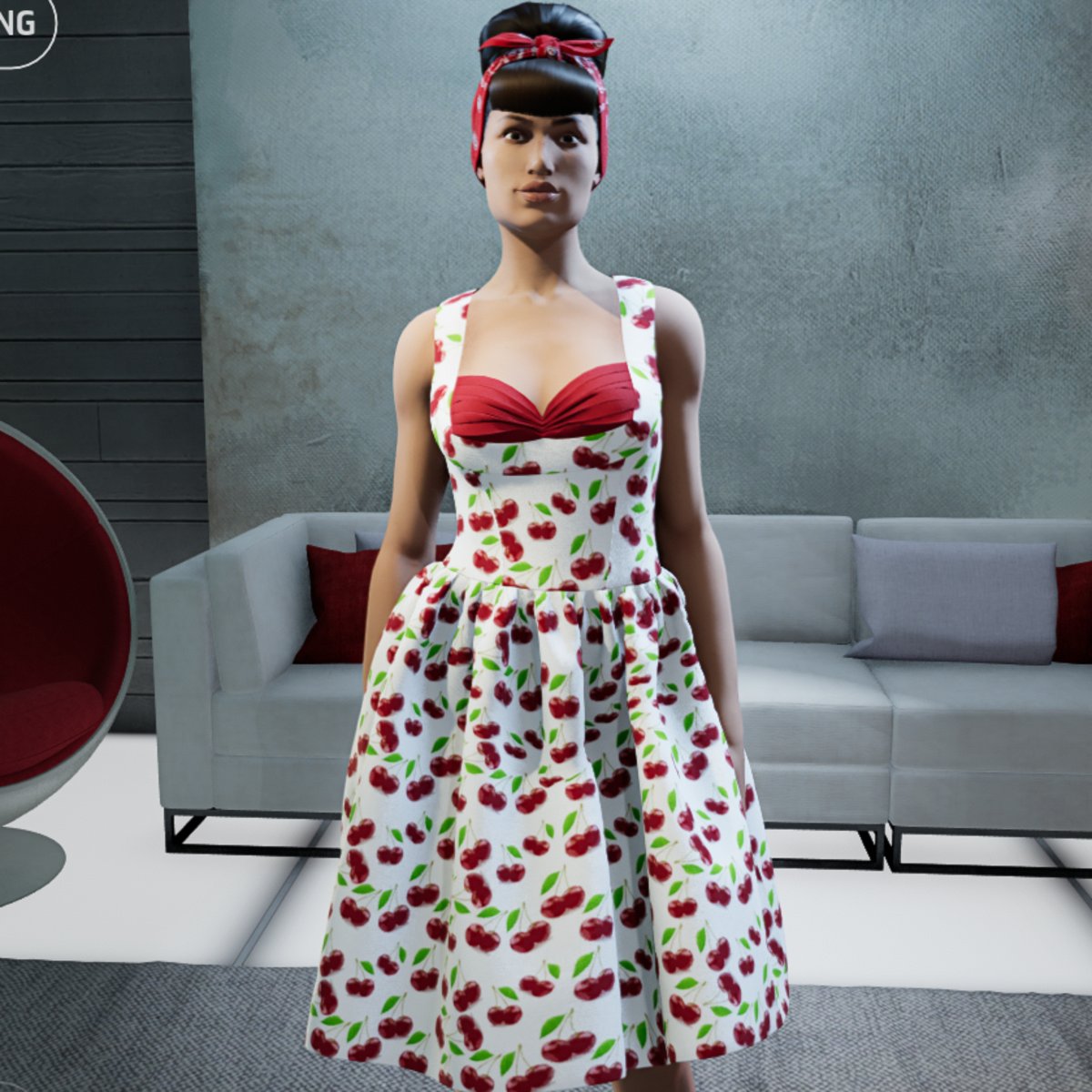 50s Shell Bust Swing Dress 15