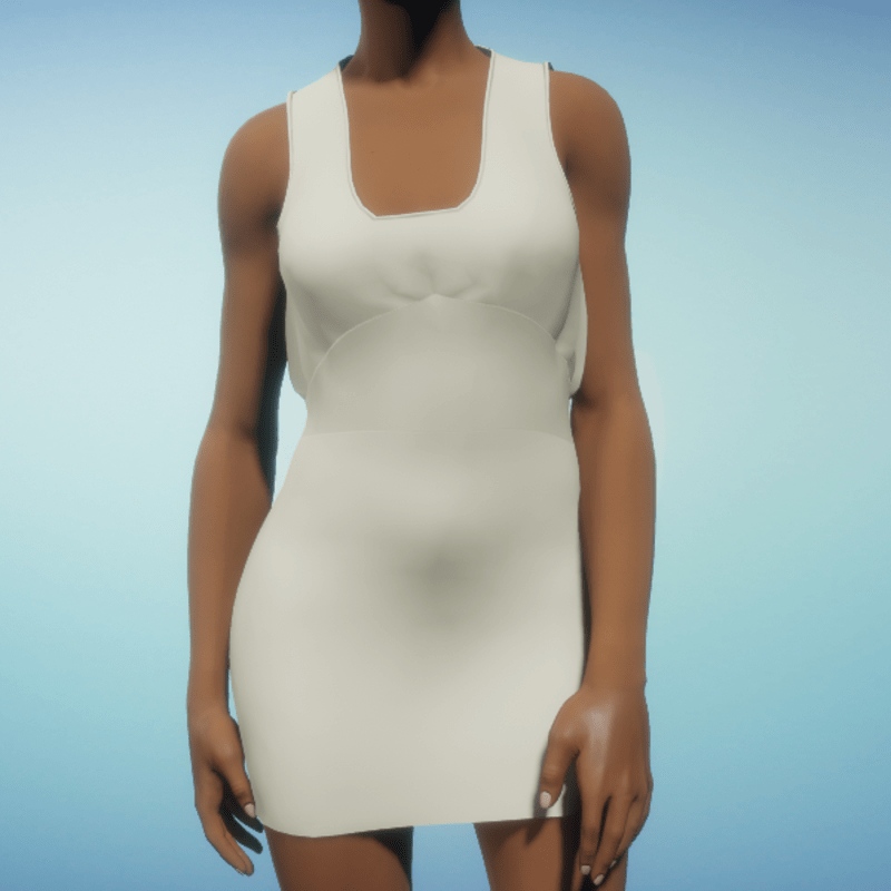 Bloused Mini Dress - Cream