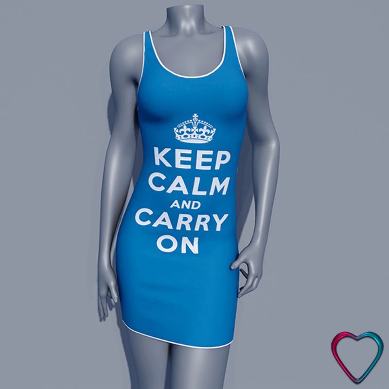 Keep Calm Dress - Carry On - Blue