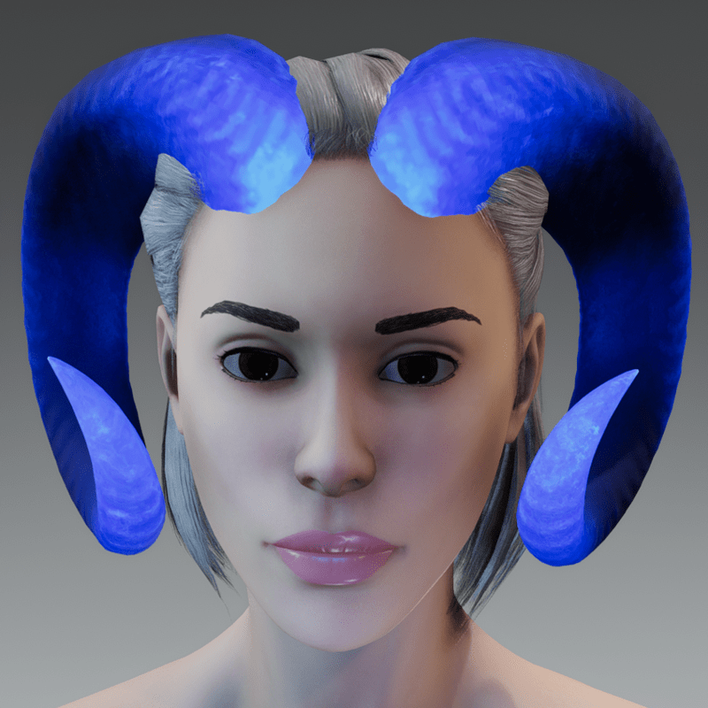 Spirit Of The Ram (Horns) - Black + Blue