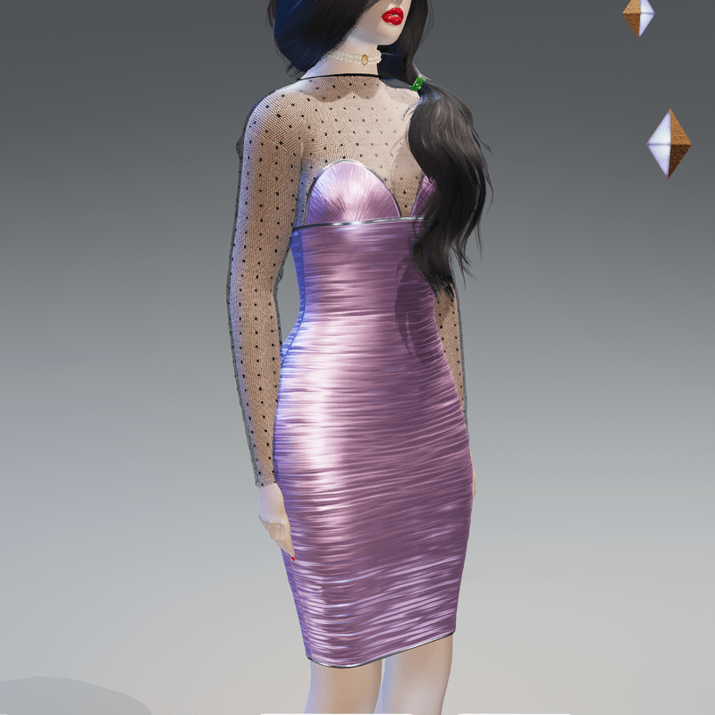 Lilac Ruched Bodycon Dress - Female