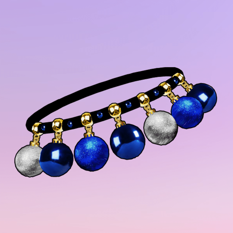 Ornaments Choker Blue Silver