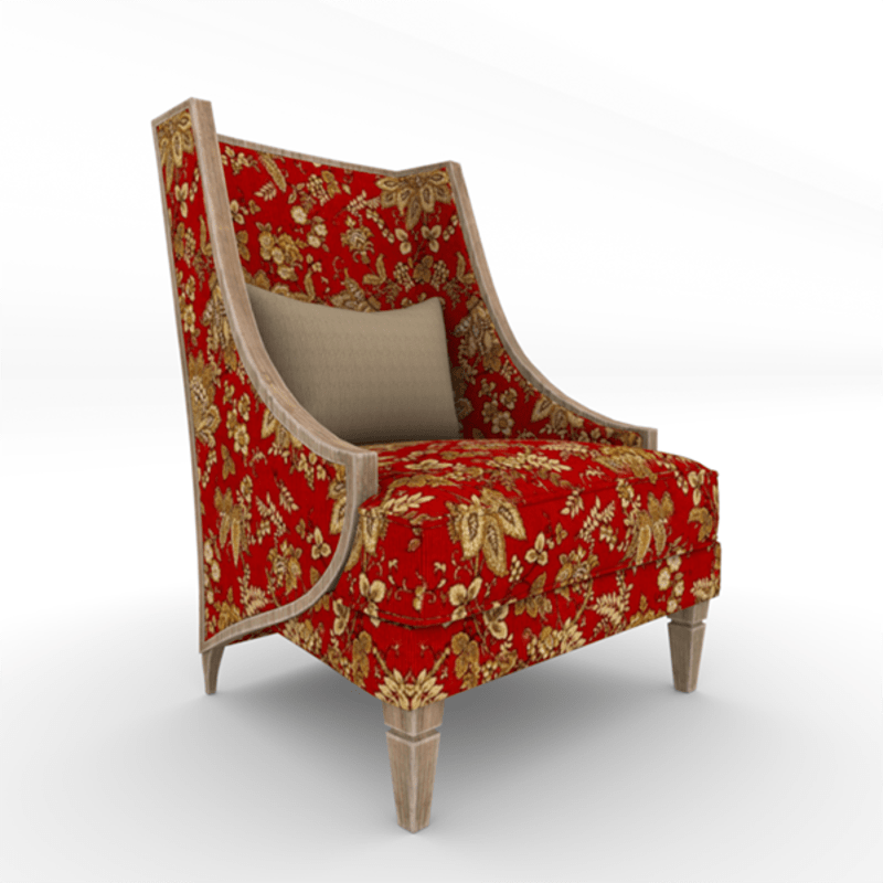 Wood Frame Chair Red