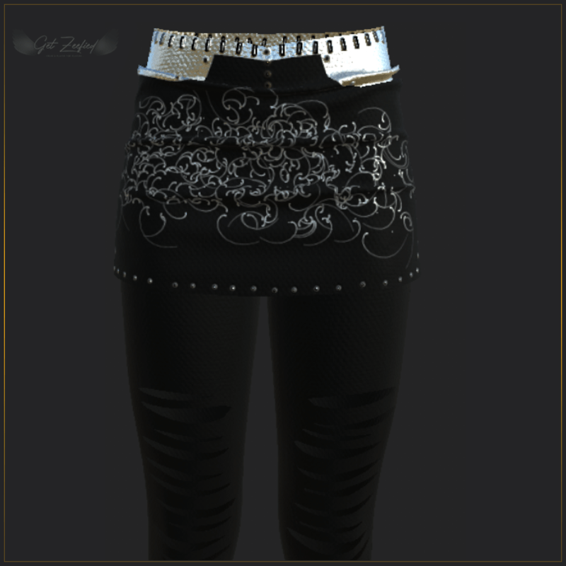 EPIC SKIRT WITH LEGGINGS-BLACK AND SILVER