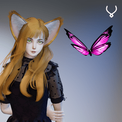 Glowing Animated Butterfly pet - Pink [Necklace slot]