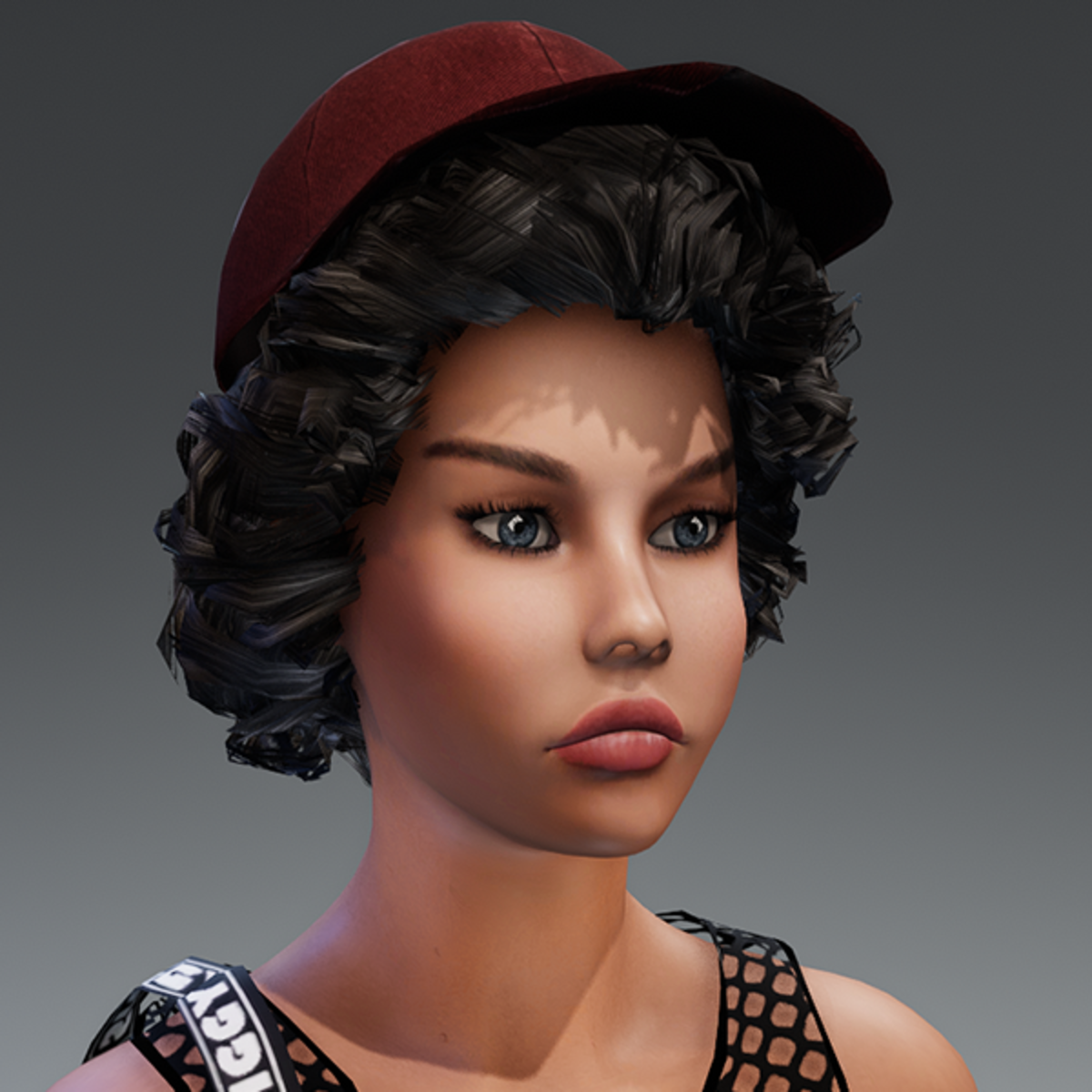 Hair & Baseball Cap Ena RED