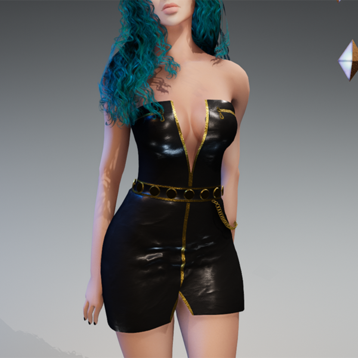 Elegant Cocktail Dress in Black and Gold