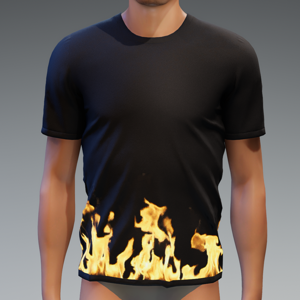 Tshirt with Glowing Animated Fire (Unixes)