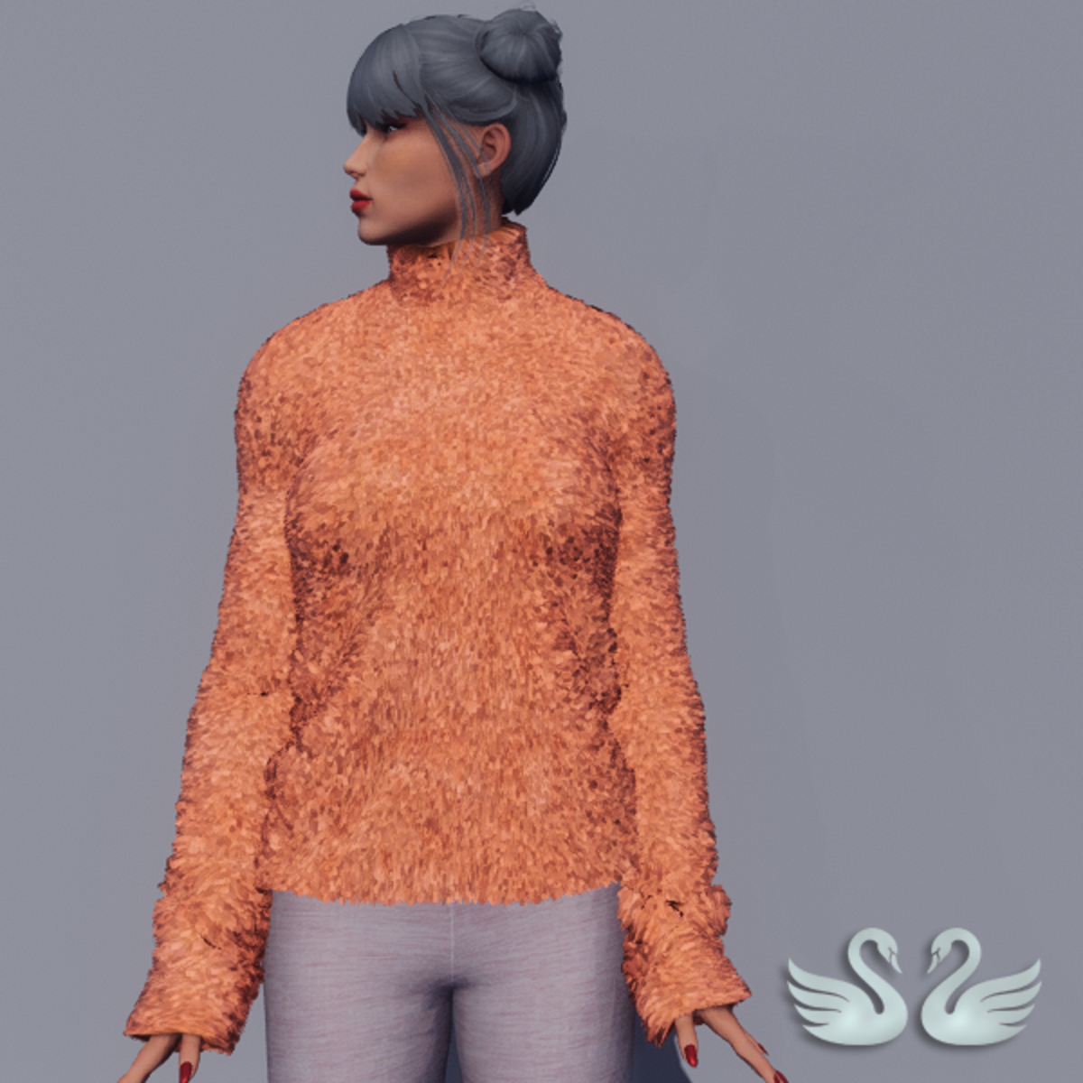 Nicci - Fur Sweater - Orange