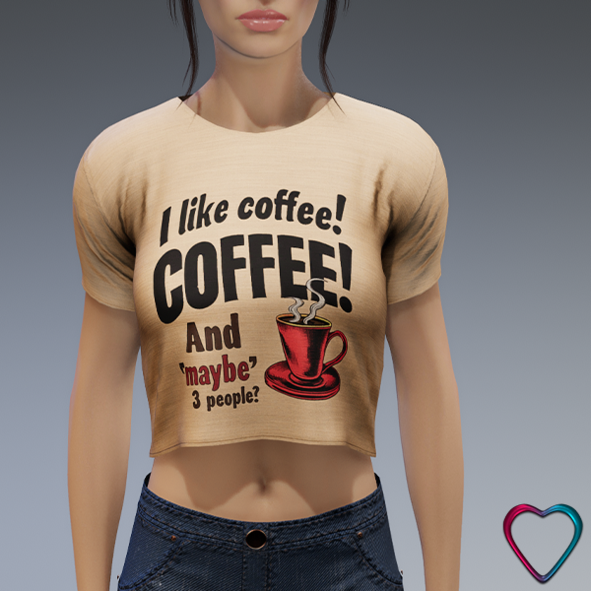 Women Tee-Shirt with Message - Coffee Maybe