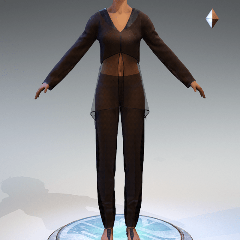 Sheer Tunic Suit - Chocolate Wool