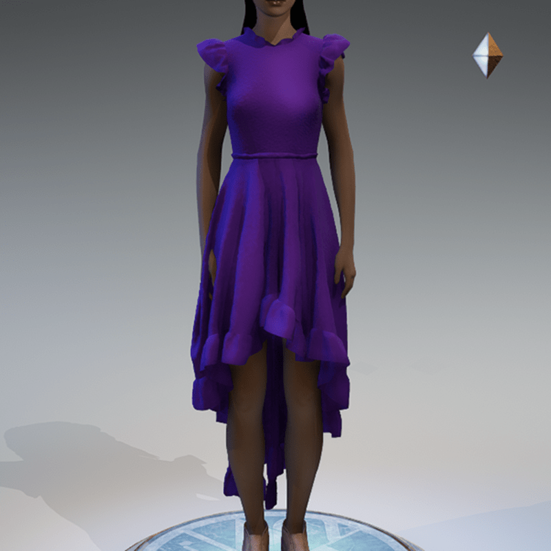 Purple ruffled dress