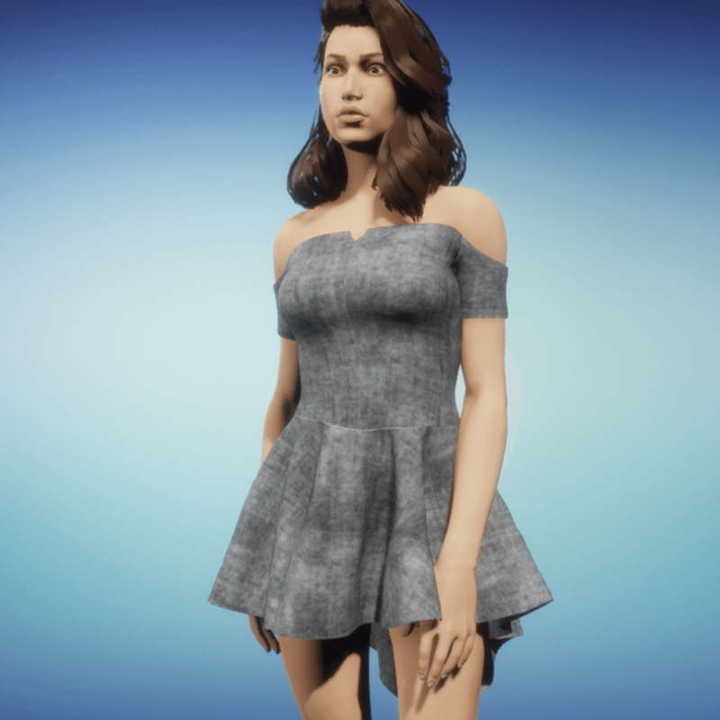 Women's Off Shoulder Mini Dress With Up Down Style