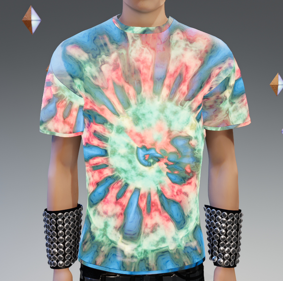 Male - Alien Embryo Tie-Dye GLOW T-Shirt