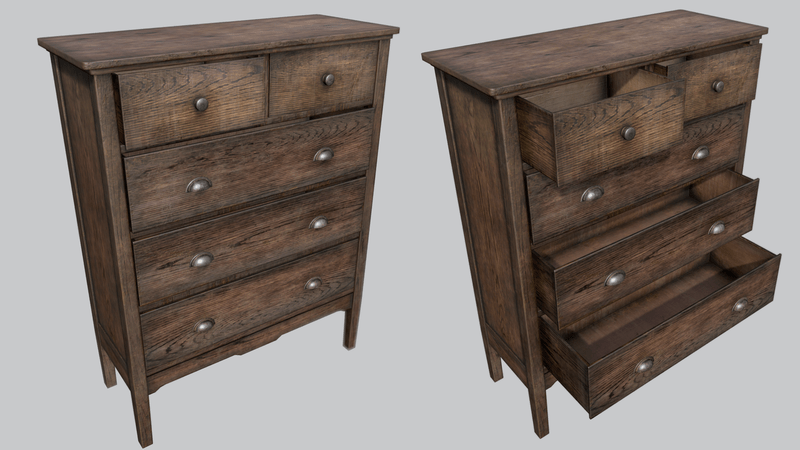 Old Wooden Dresser A