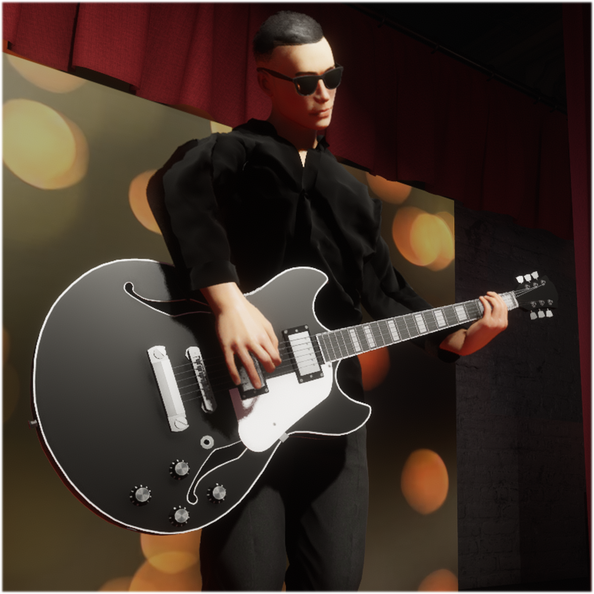 Jazz/Blues Guitar Black (Wearable)