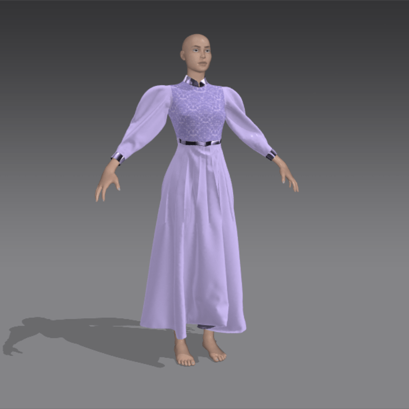 edwardian dress-- periwinkle