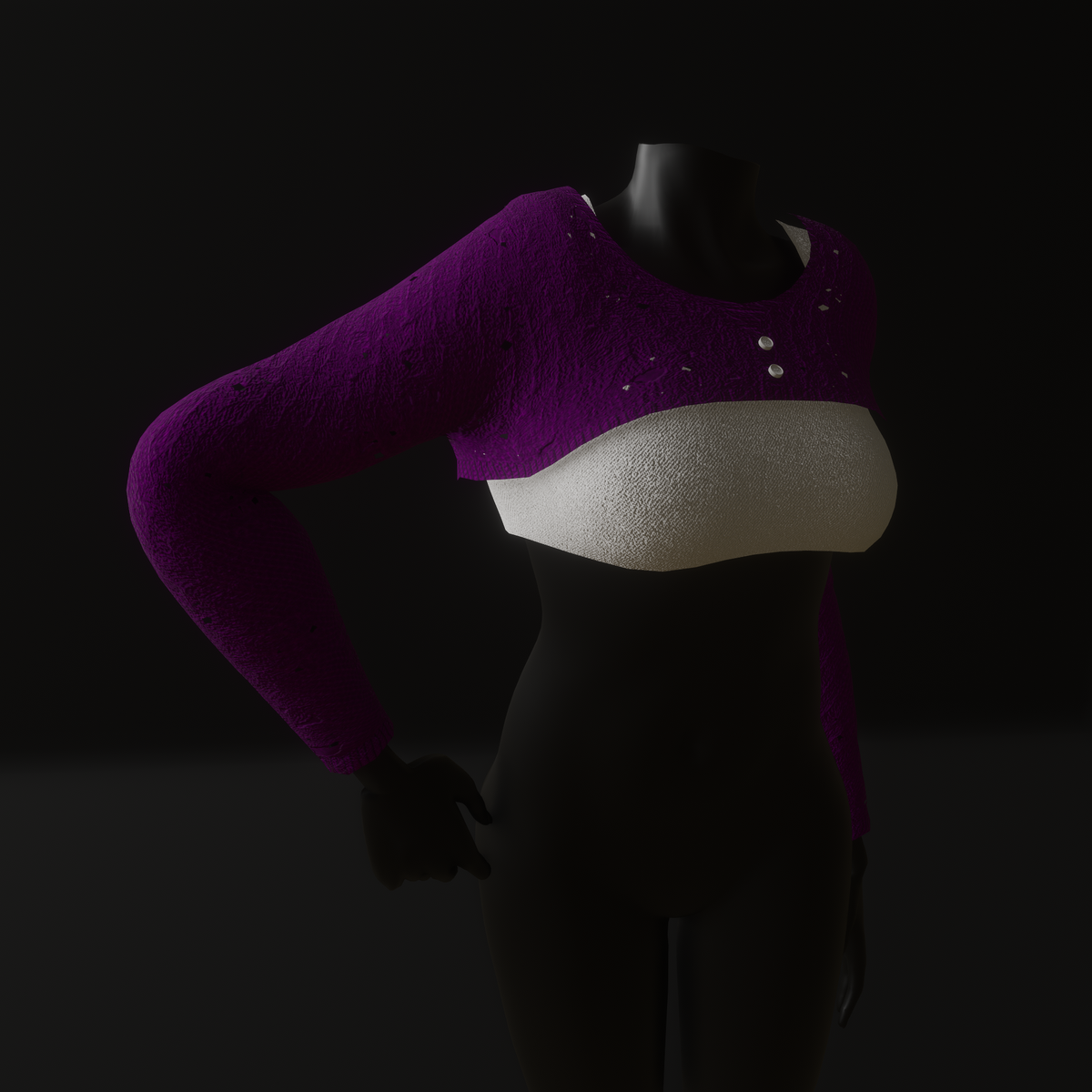 Knited Cropped Jumper (TM) Purple