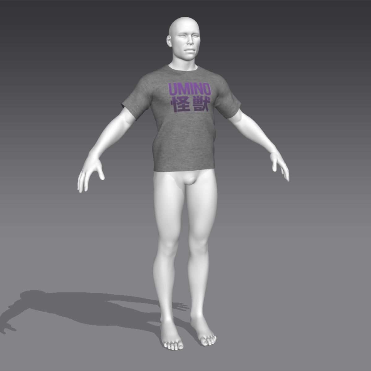 UmiNoKaiju T-Shirt - Grey - Male