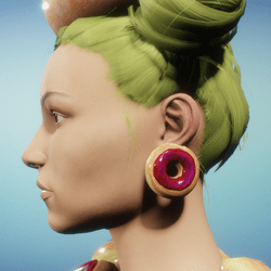 Doughnut Earrings -Raspberry