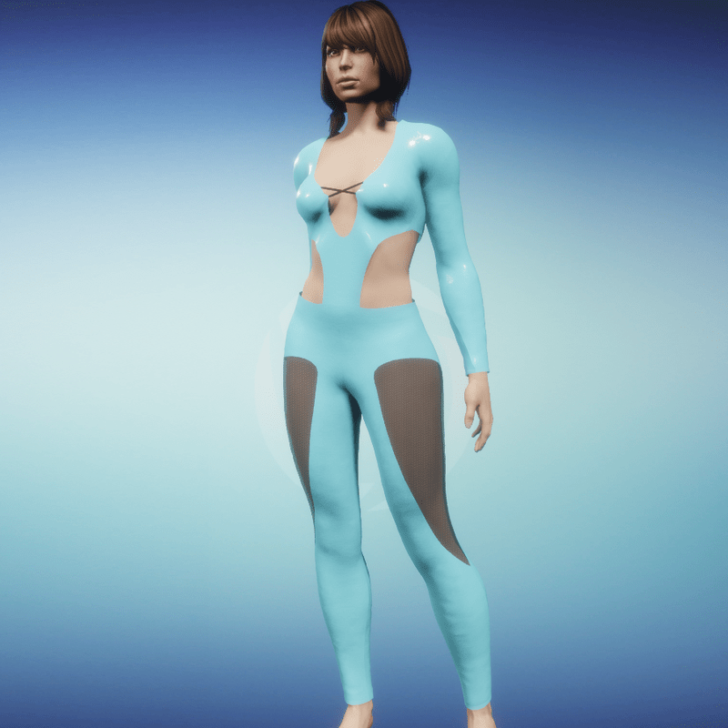 Catsuit Carla latex blue