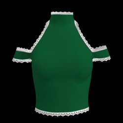 Elizabeth Rose Lace Blouse (Forest Green)