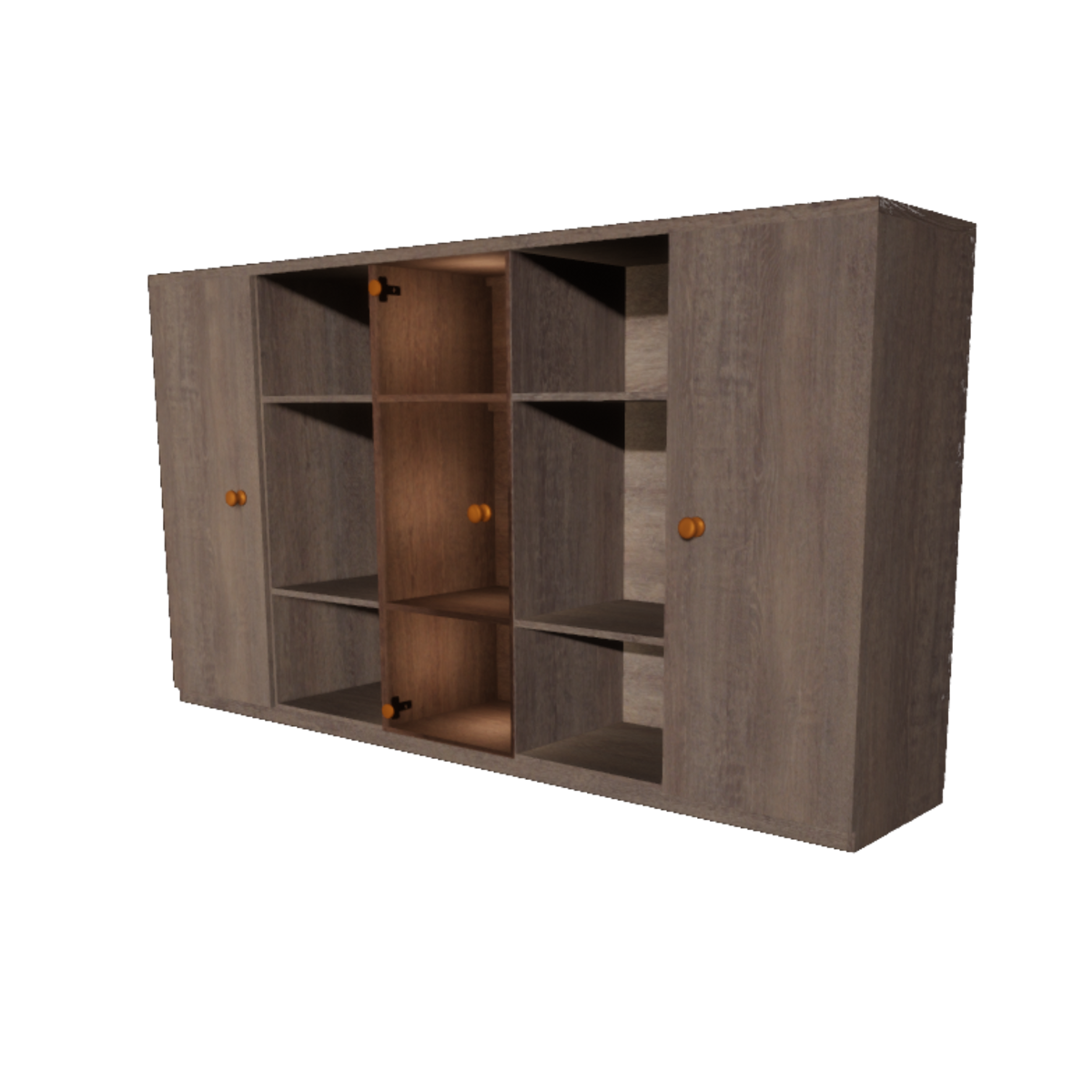 Cupboard with glassdoor bronze