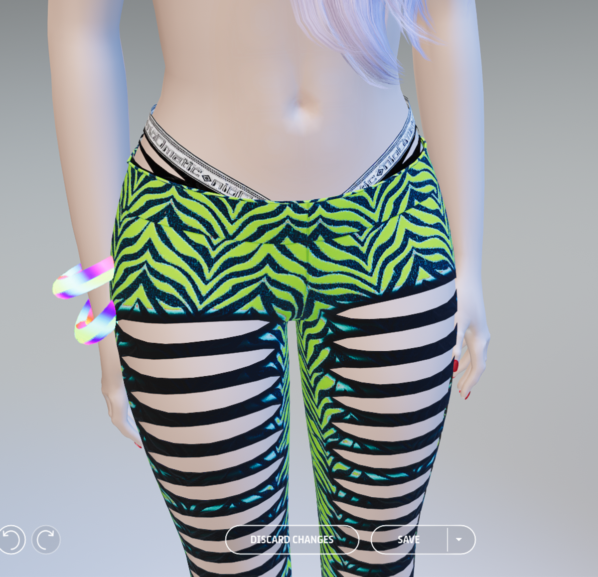 Green Zebra Ripped Leggings with Ripped Undies - Female