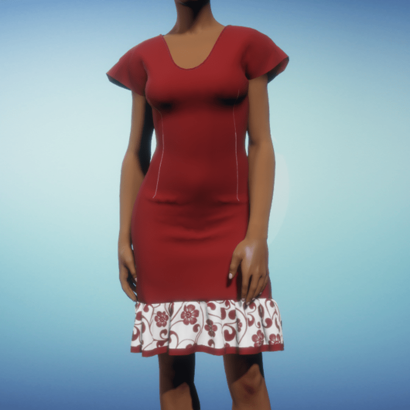 Summer Office Dress - Red
