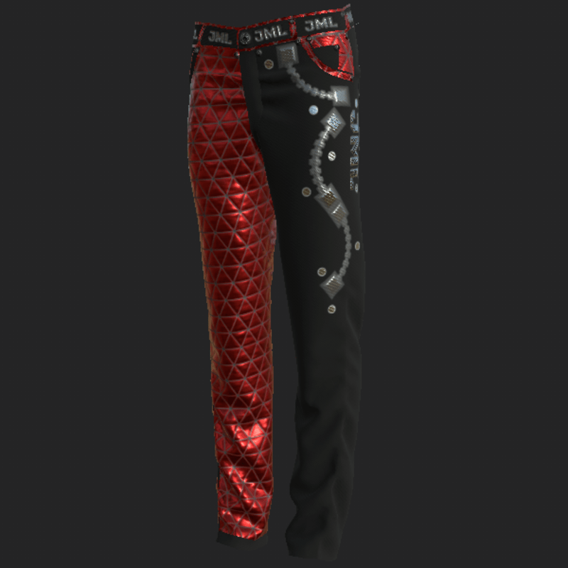 DMT PANTS_ RED BLACK