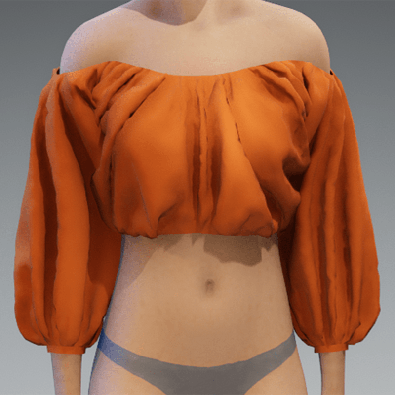 Orange puff top
