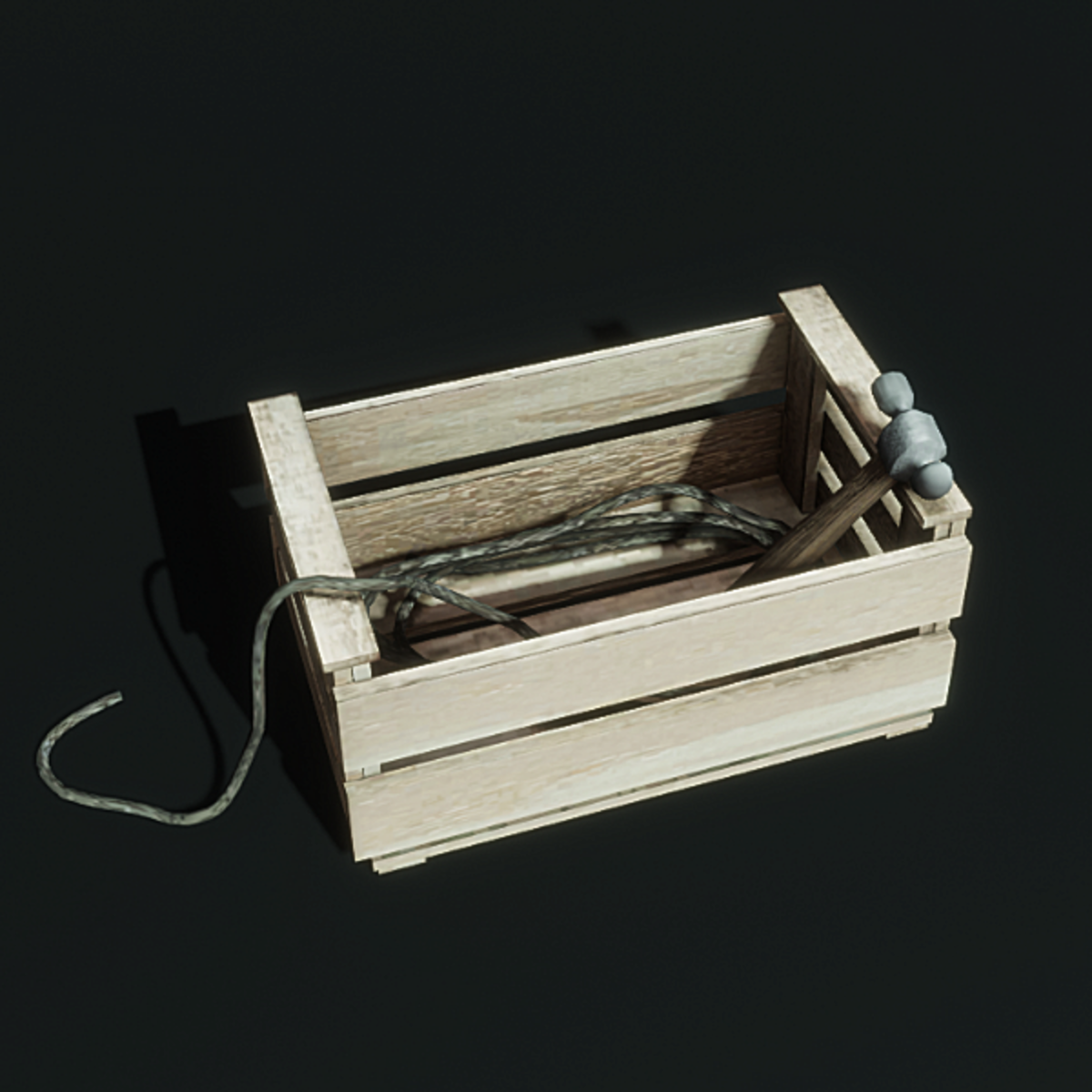 Crate with Rope and Hammer