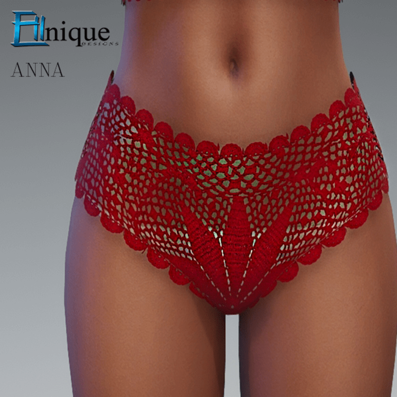 Anna Red Crochet Bikini Pants