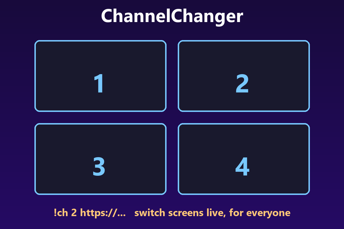 ChannelChanger - switch media screens live from chat (free)
