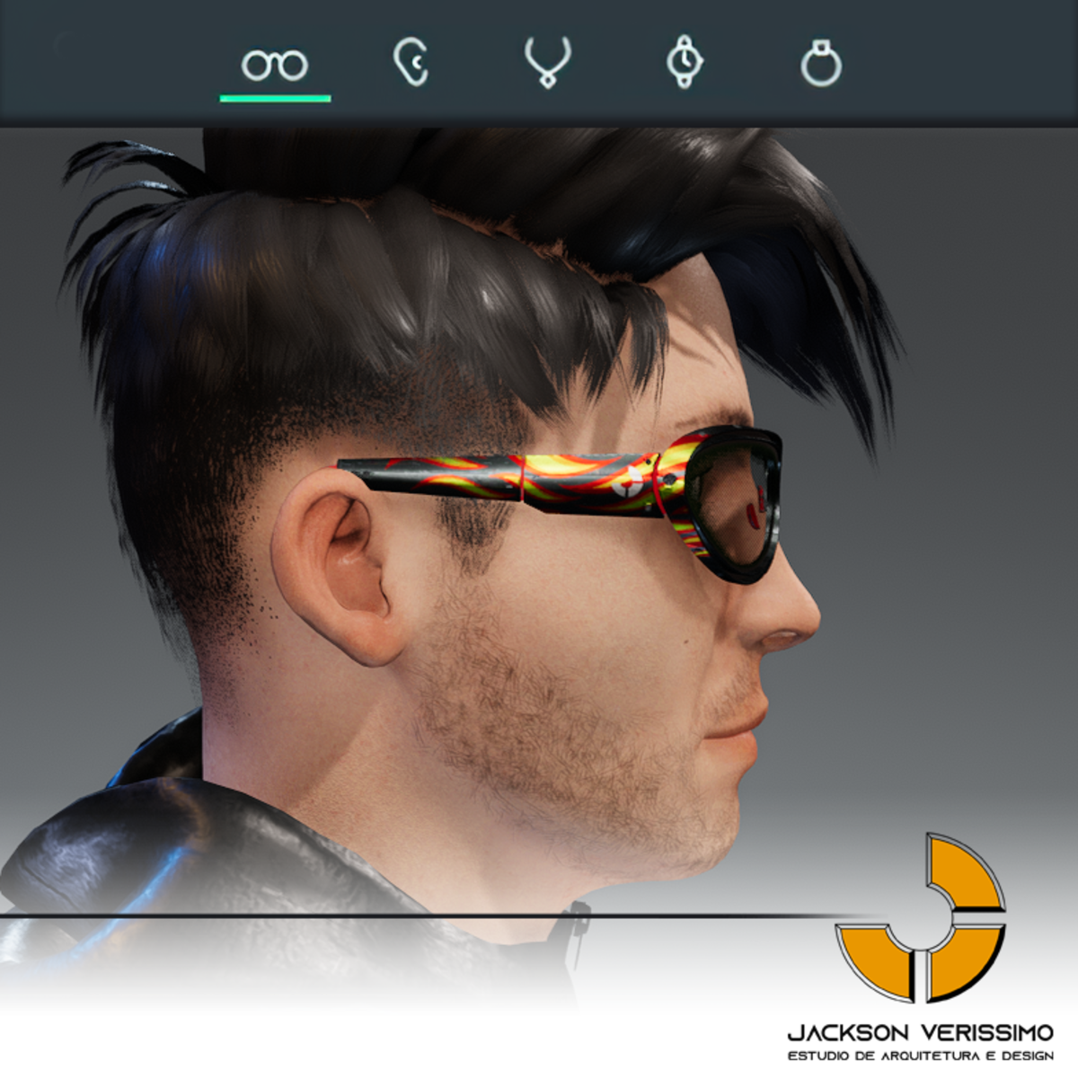 Janeiro Glasses- Black 2 with flames