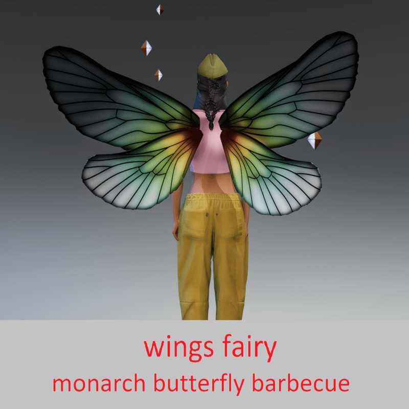 wings fairy monarch butterfly barbecue