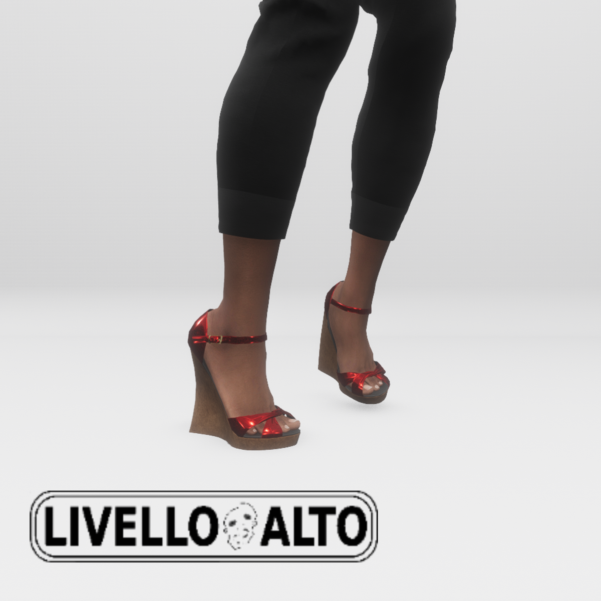 Red Glimmer Fusion Wedge Heels