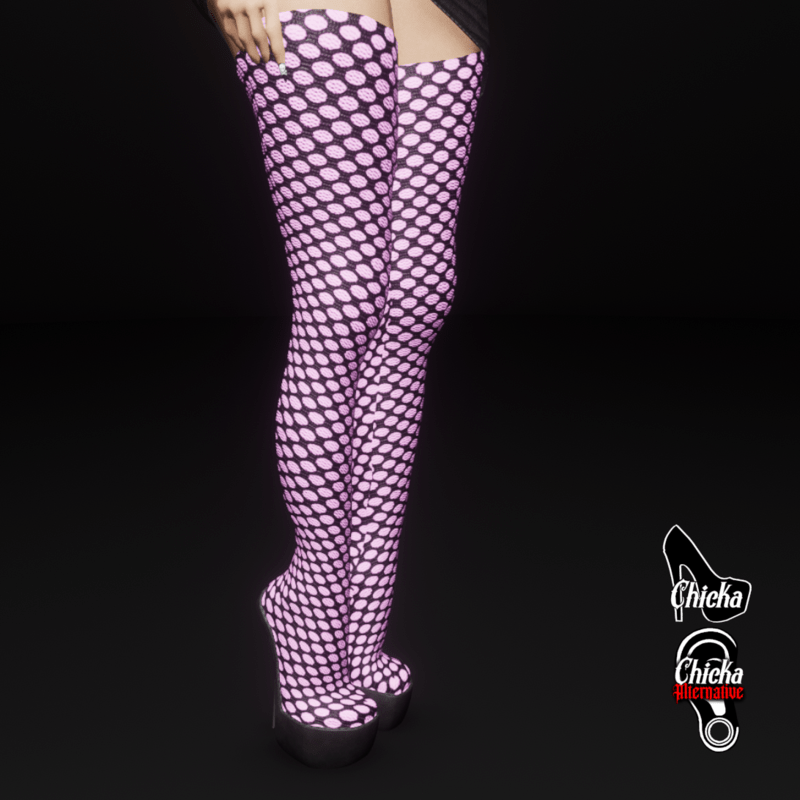 Thigh high boots pink net (CHICKA AVATARS)