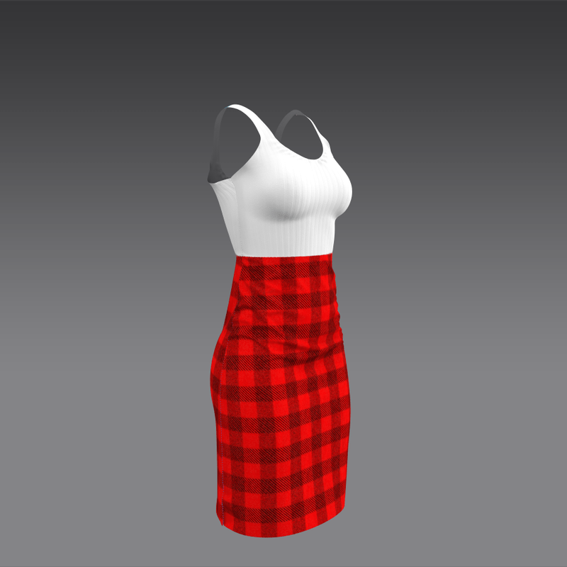 Dress Elly formal white red